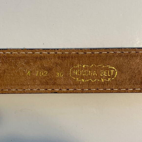 Nocona Brown Tooled Leather Belt Mens Size 30 Western Leaf Design - Picture 6 of 9